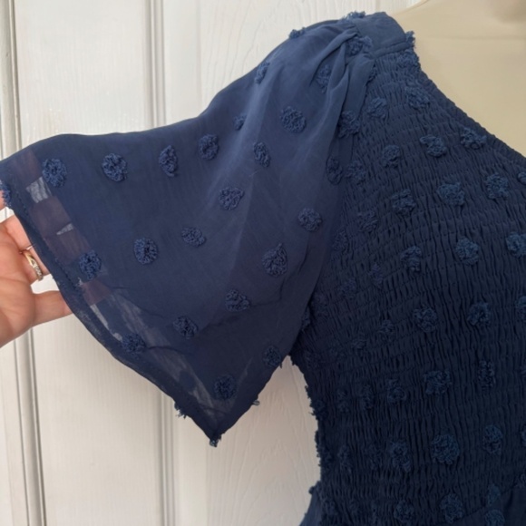 Annabouti Dress Smocked Top Swiss Dot Baby Doll Style Party Cocktail NWT - Picture 2 of 6